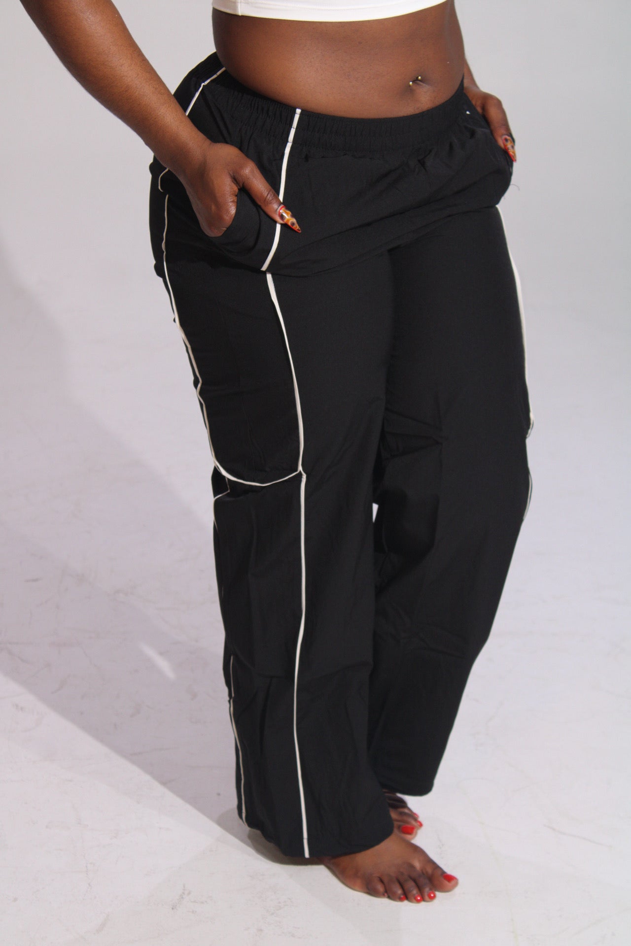 Black n White Track Pants