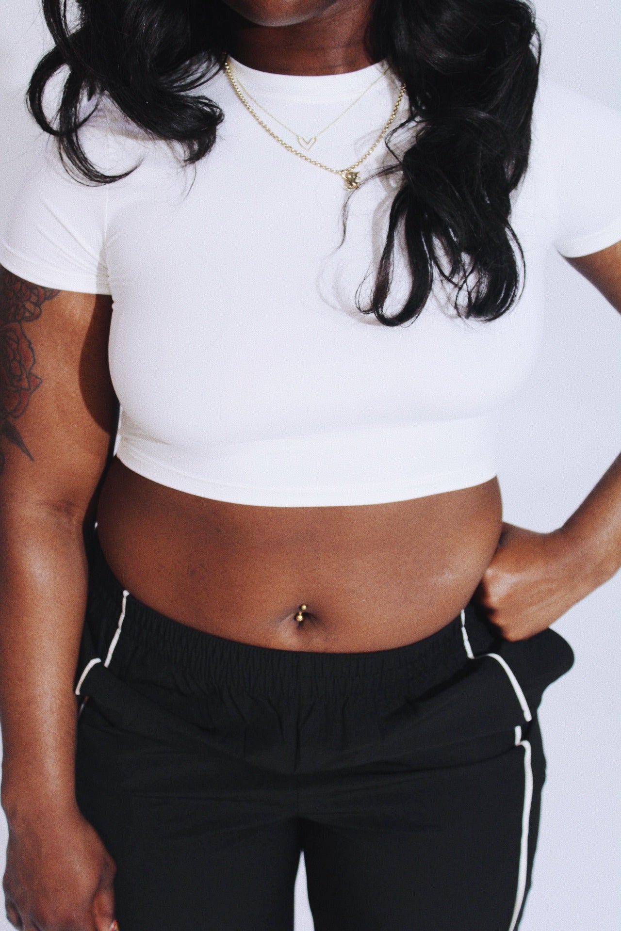 Cropped White Tee