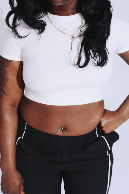 Cropped White Tee